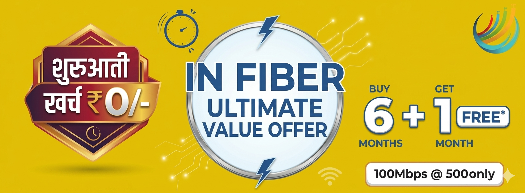 IN Fiber ultimate value offer with 100 Mbps plan